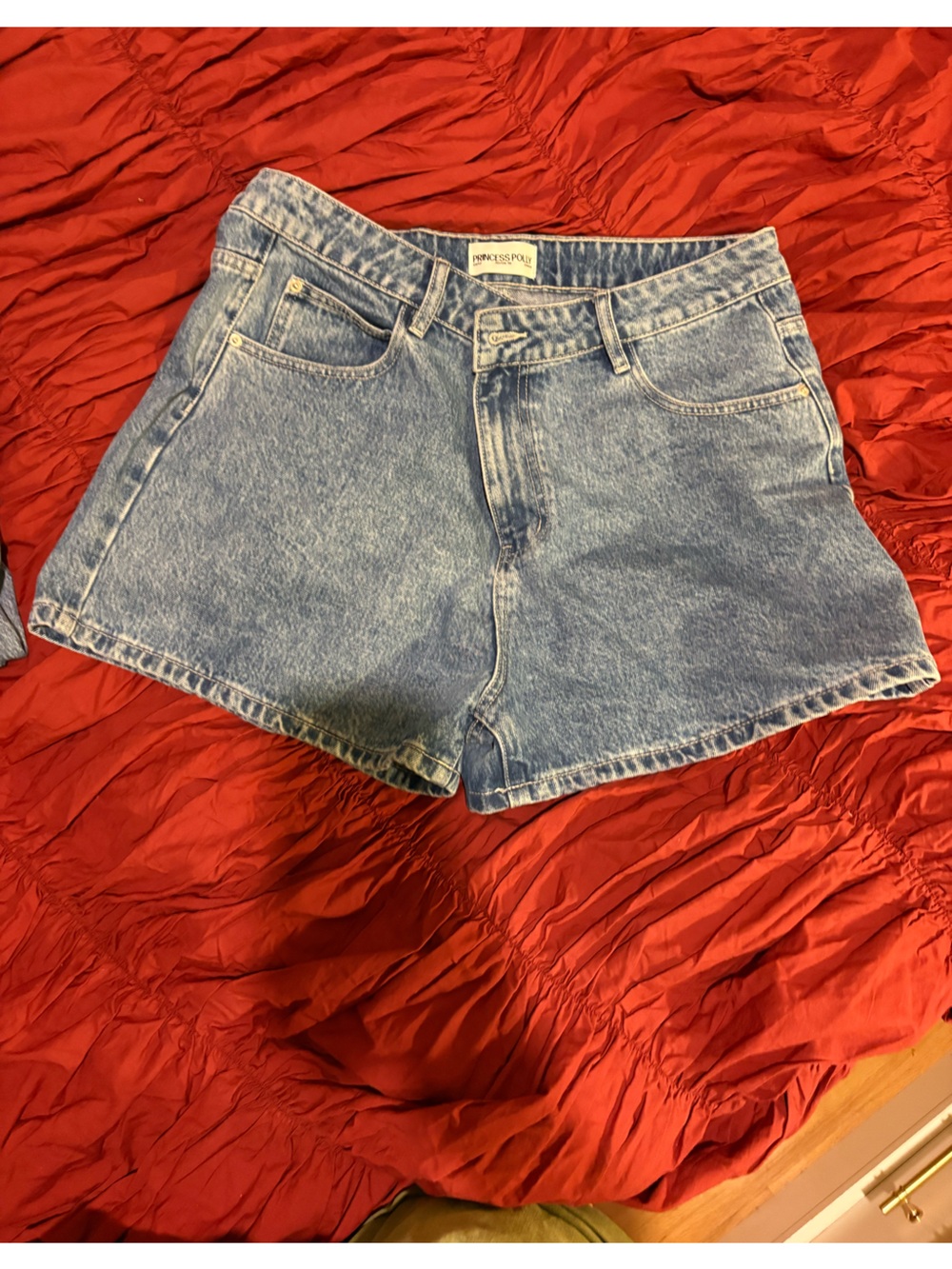Princess Polly Light Blue Distressed Denim Shorts